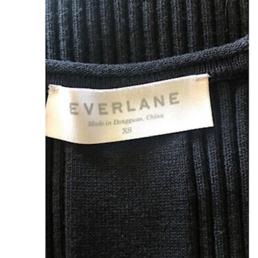 Everlane knit ribbed black sweater bodycon dress sz XS - Picture 5 of 6